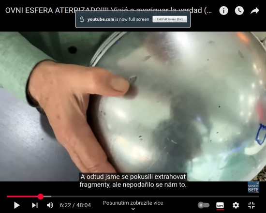 Poškození koule od zkratu Poškození koule od zkratu